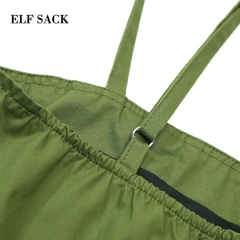 Женское мини платье ELFSACK черное без рукавов с металлическими заклепками в