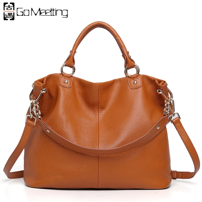 Go Meetting Brand Genuine Leather Women Handbag Fashionable Cowhide Shoulder Messenger Totes Crossbody Bags Ladies WS39 | Багаж и сумки
