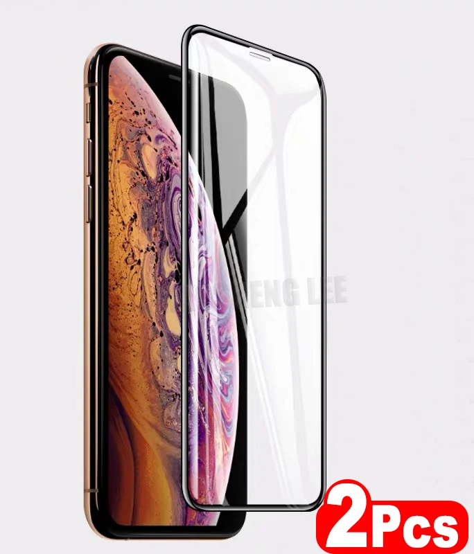 Закаленное стекло 9D для iPhone X XS MAX XR защитная пленка экрана с полным покрытием 2