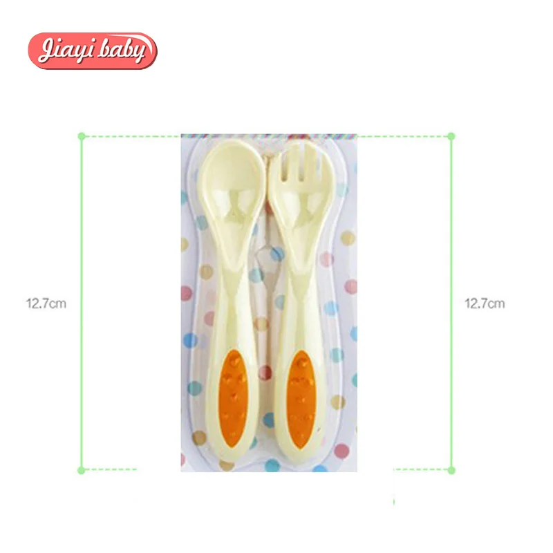 Jiayi baby 2 шт./компл. детская посуда ложки для младенцев вилки мягкая Нескользящая