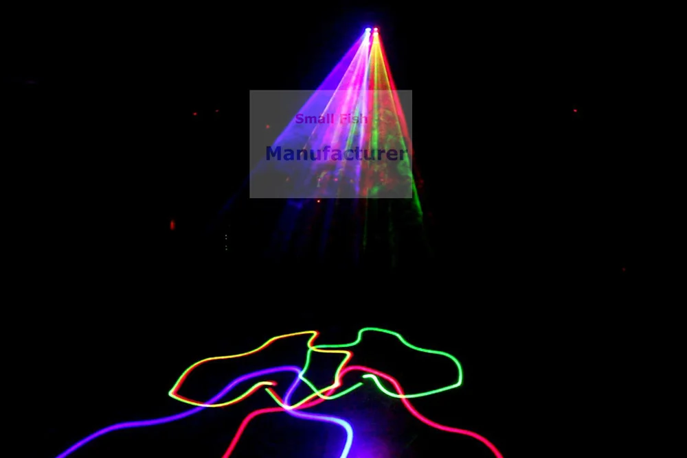 Сценический лазерный проектор 2 упаковки высокое качество 620 МВт RGB 3 в 1 4 линзы