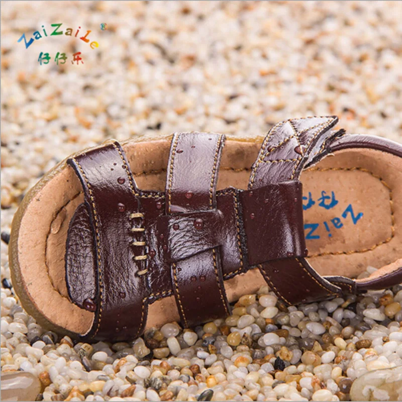 Детская обувь сандалии для мальчиков из натуральной кожи летние пляжные детские