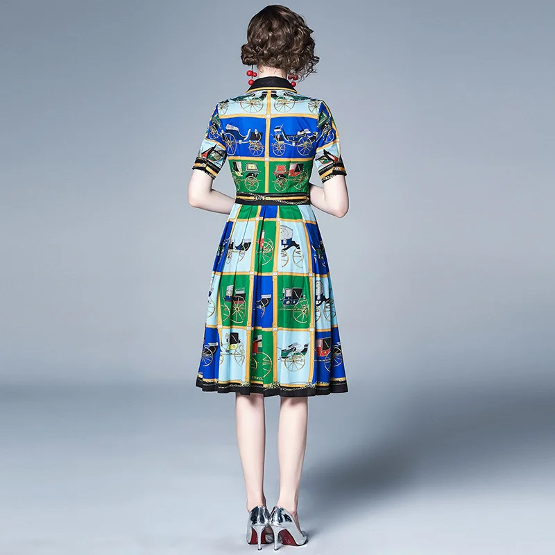 Женское платье с коротким рукавом короткое французским принтом лето 2019 | Женская