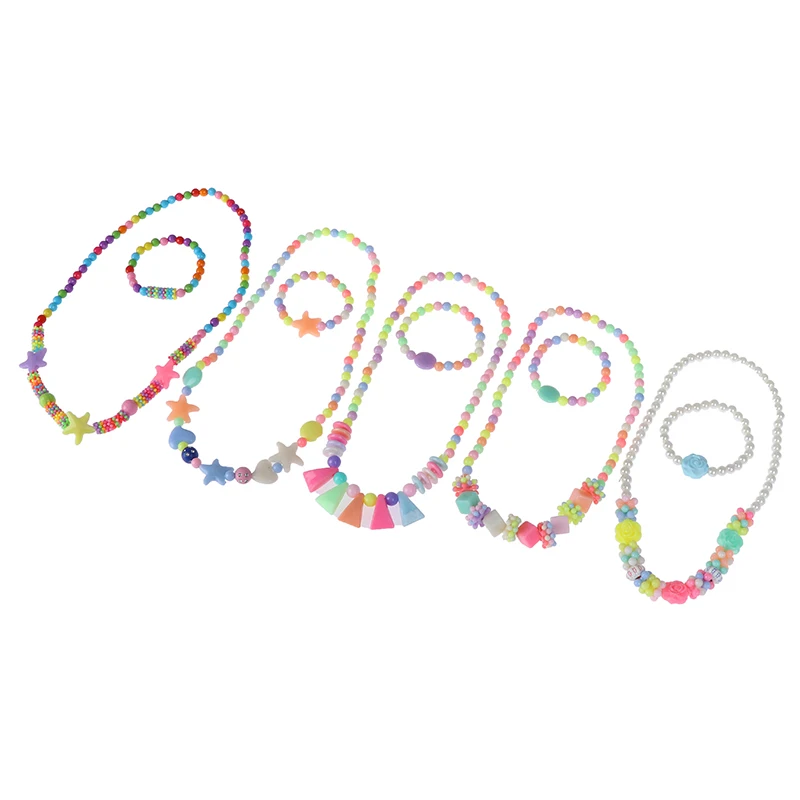 Комплект ювелирных изделий вечерние девочек ожерелье и браслет карамельных