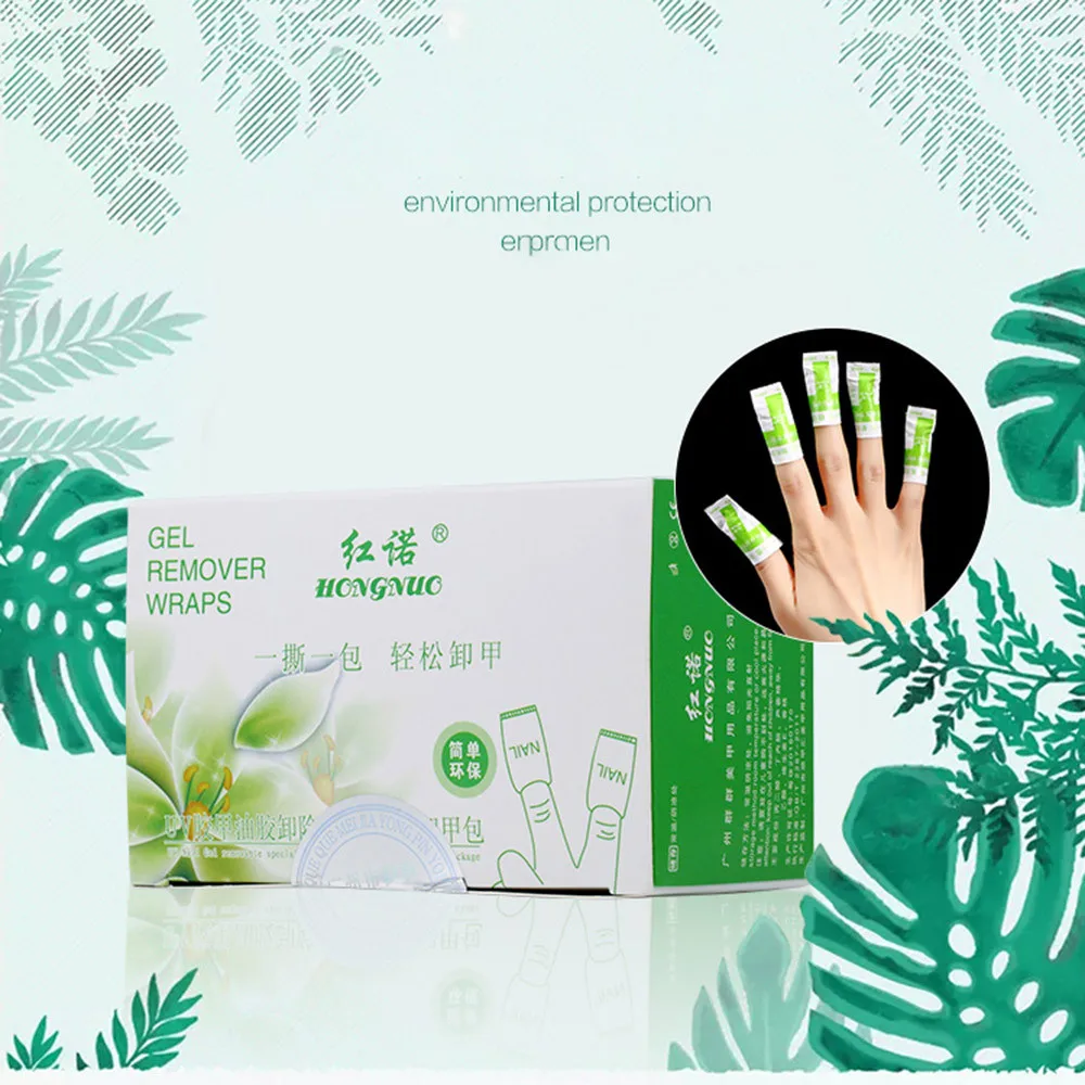 100 шт. лак для ногтей легко очищающий обертывания УФ-гель удаления инструменты
