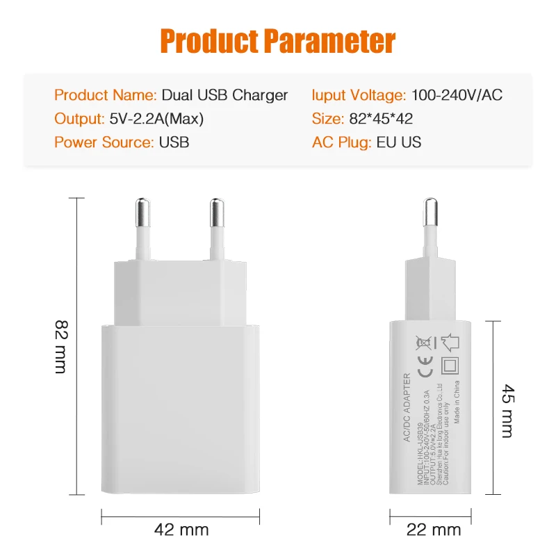 

LED Display Smart Power Off USB Charger Adapter For iPhone Samsung Xiaomi Oneplus Fast Wall Charger EU US Plug Travel Charger