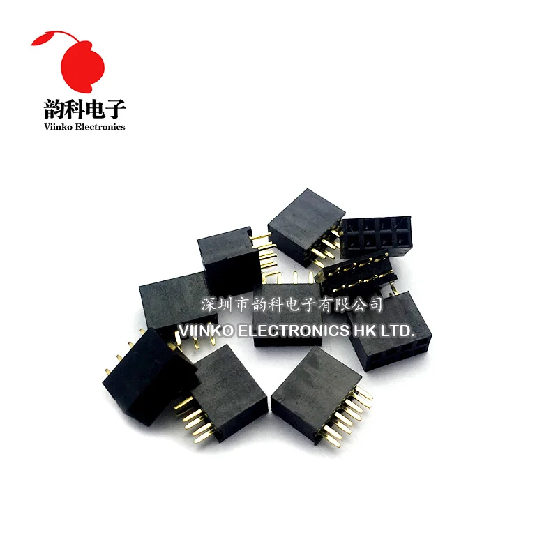 45 шт. 2x4 Pin 8P 2 54 мм двухрядный женский прямой штырьковый разъем 2*4 полоска conncector|pin