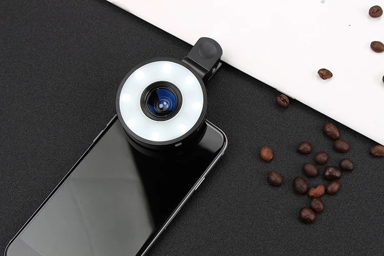 

9 in1 Mobile Phone Lens Fill Light Led Self-timer Lamp With Wide-angle Macro Fisheye Multifunction Lens for smart phone