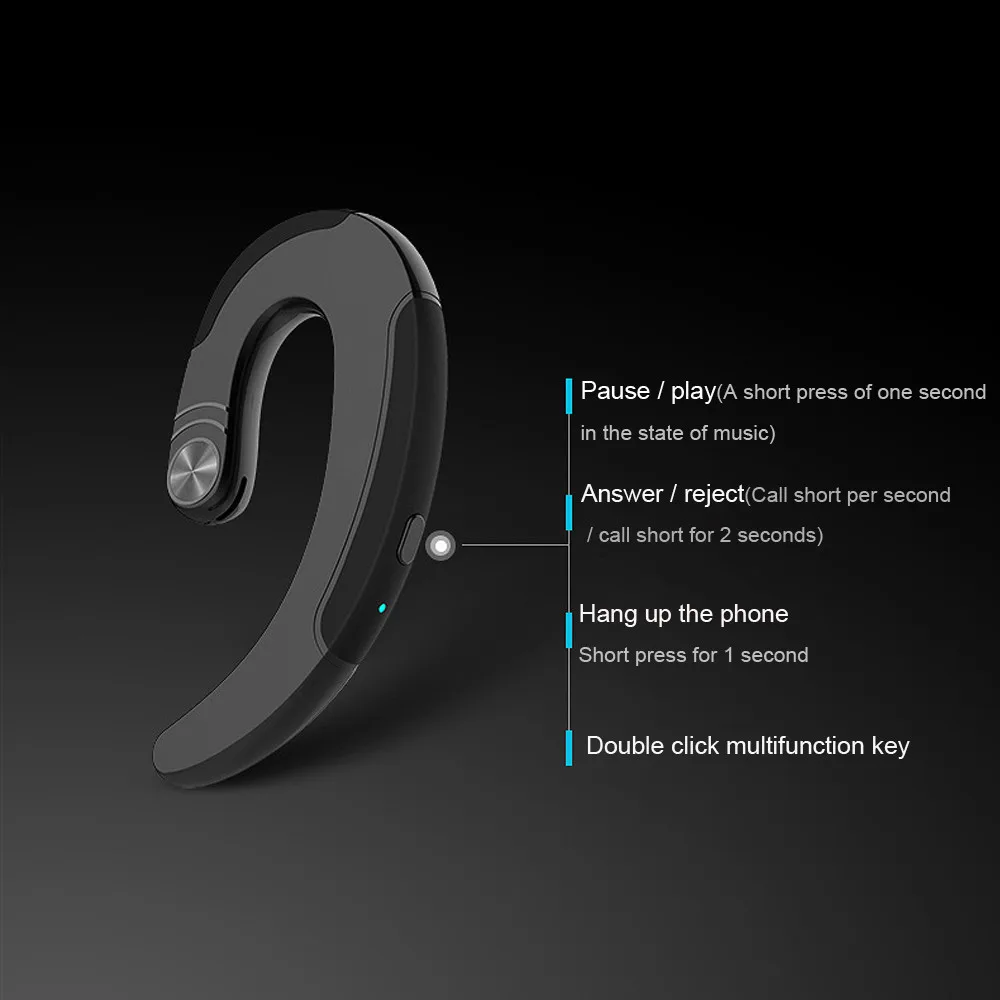 Костной проводимости Bluetooth Беспроводные наушники с микрофоном 3D стерео Спорт
