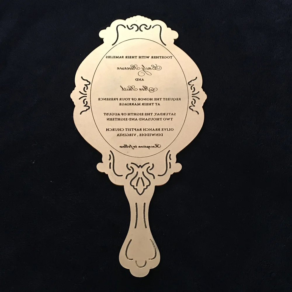 Индивидуальная винтажная ручная зеркальная Золотая акриловая Свадебная