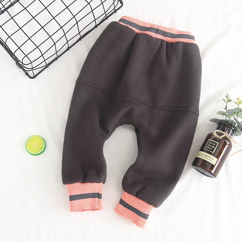 Зимние штаны для малышей повседневные плотные теплые шаровары новорожденных