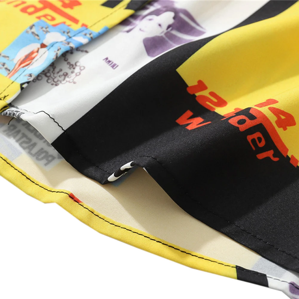 Мужская летняя рубашка с принтом 2019 модная пляжная отложным воротником мужские