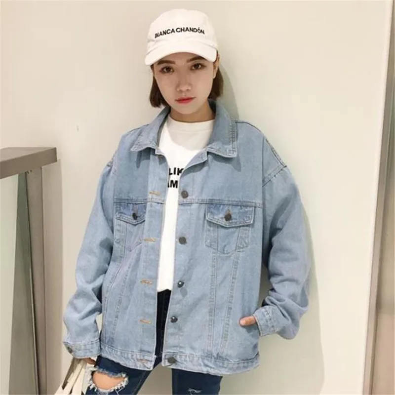 

Denim Jacket Women's Basic Retro Old Short Denim Jacket Spring Autumn Long-Sleeved Single-Breasted Versatile Shirt Student Tide