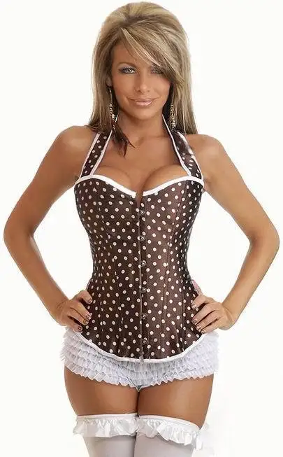 

New Arrival Three Colors For Halter Corset 3S3044 Sexy Polka Dot Corsets Dotted Women Corset