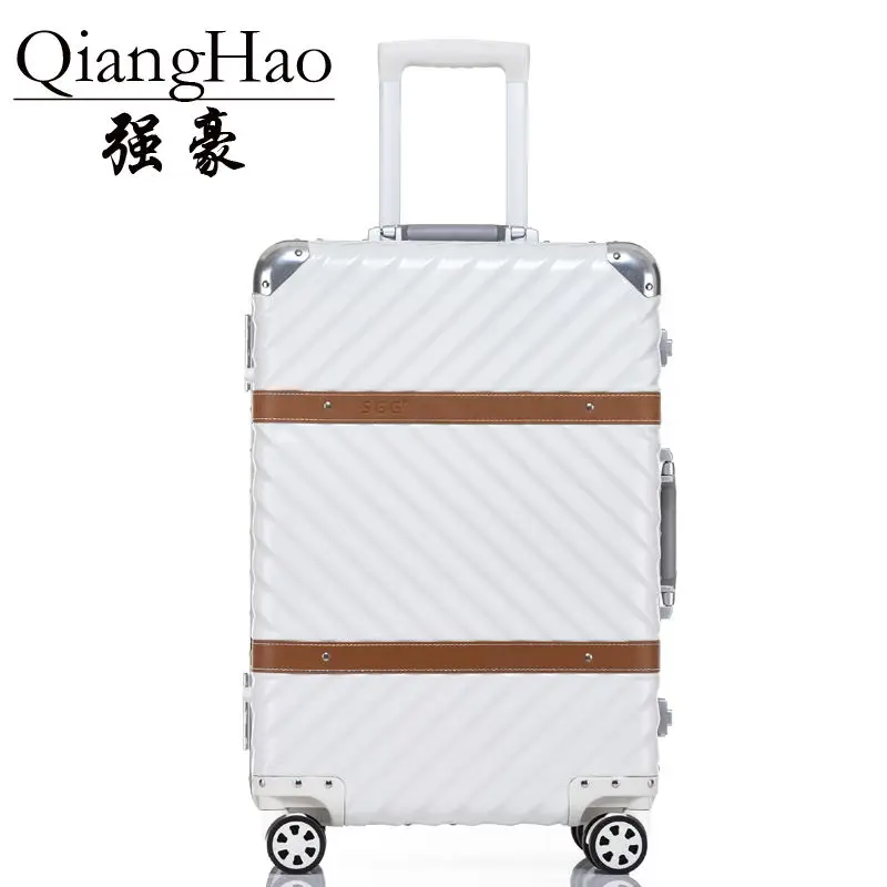 

4 Size Vintage Travel Suitcase Rolling Luggage Leather Decoration Koffer Trolley TSA Lock Suitcases on wheels Rolling Luggage