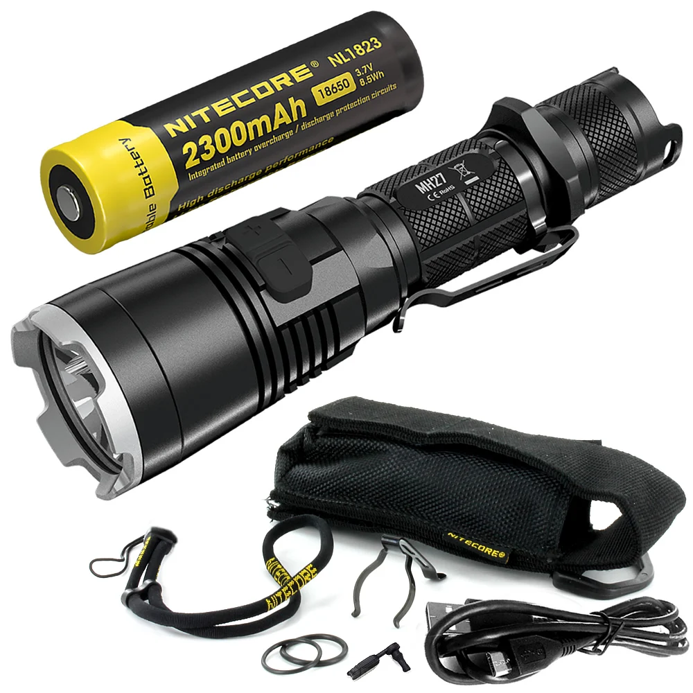 Распродажа NITECORE MH27 с 18650 перезаряжаемым фонариком CREE XP-L HI V3 1000LM RGB светодиодный яркий фонарь для повседневного использования - Испускаемый цвет: 2300mAh NL1823