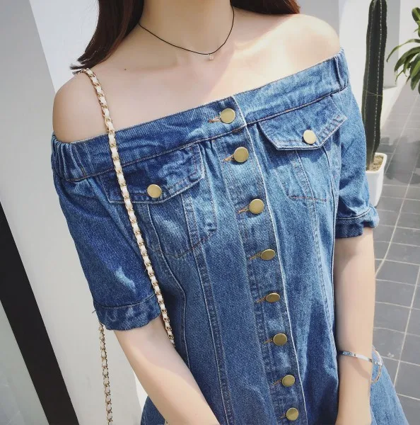 Женская одежда больших размеров джинсовое платье 2016 летнее стильное корейское