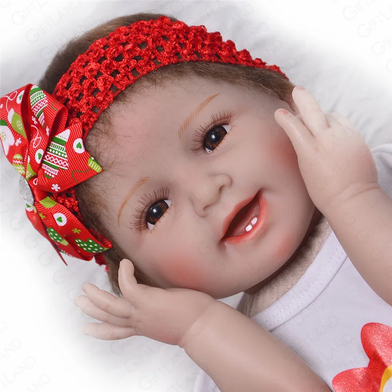 Reborn Baby Doll 22 дюймов силиконовые Boneca реалиста модные куклы для принцессы Детский