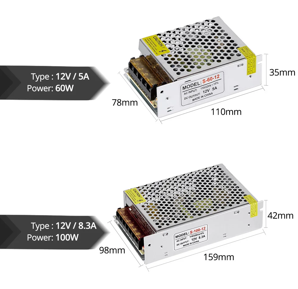 Питание DC 12 V 24 V 1A 2A 3A 5A 10A 12A 15A 20A 30A 40A освещение Трансформатор для Светодиодные ленты переключения драйвер адаптера питания