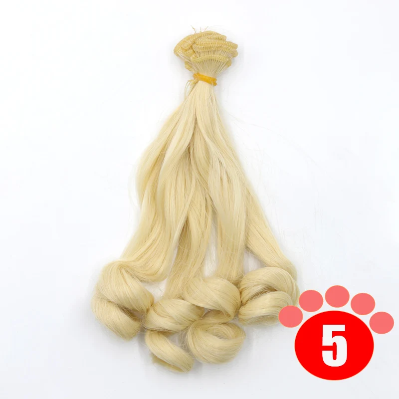 colour 5 Msiredoll bjd парик аксессуары 1 шт. 20*100 см кукла волосы для 1/3 1/4 1/6 1/12 градиент цвета курчавый bjd парики diy - Цвет: colour 5