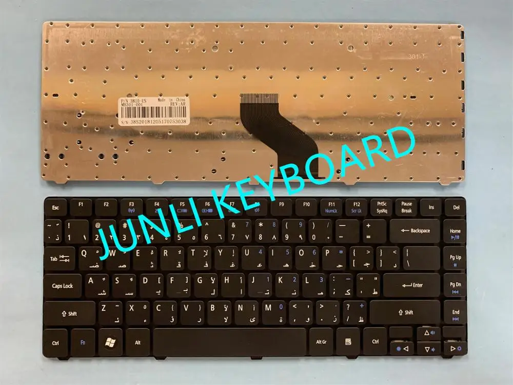 Клавиатура JUNLI для Acer Aspire 3410 3750 3810 3820 4535 4625 4736 4738 4740 4752 4253 4553 4733 4810 4820 5940 5942 Арабская