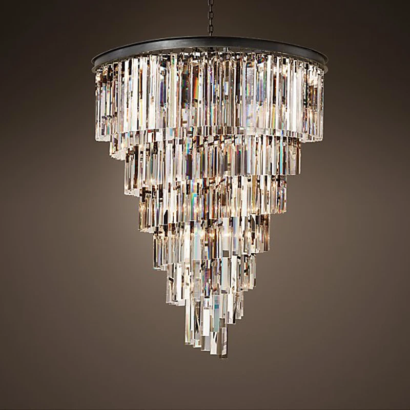 Американский стиль ретро спиральная светодиодная хрустальная люстра простая