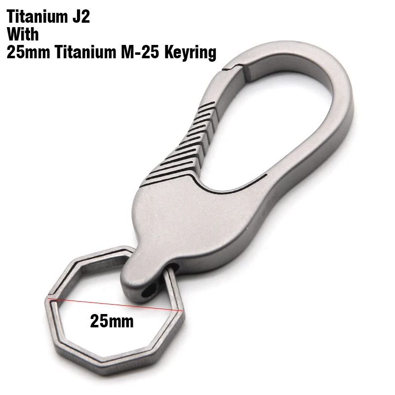 Titanium-J2-TR25 Настоящий титановый мужской брелок для ключей, пользовательский брелок для ключей, легкий титан, брелок EDC, роскошный бойфренд, лучший подарок - Цвет: Titanium-J2-TR25