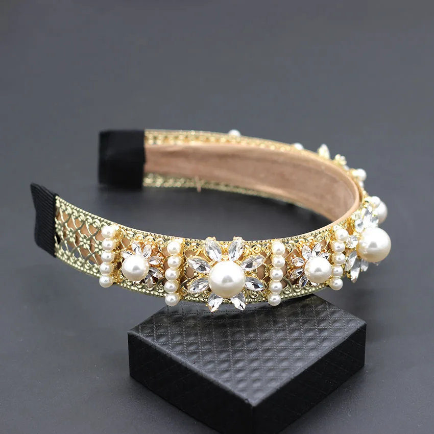 Повязка на голову Геометрическая с жемчугом 740|Украшения для волос| |