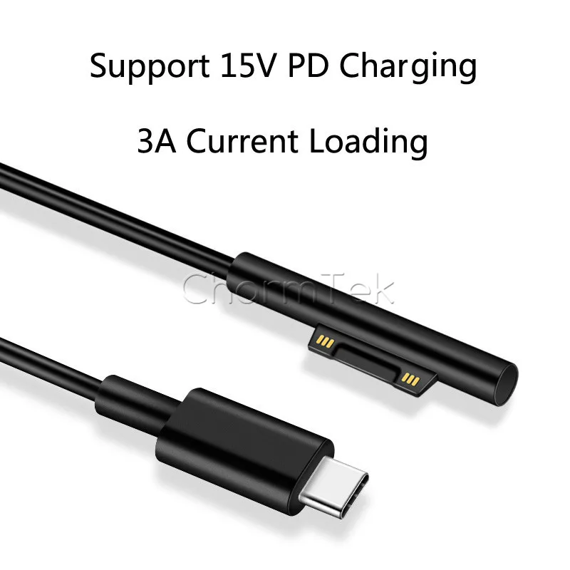Поверхность подключения к usb type C зарядный кабель для Surface Pro 3 4 5 6 Go Book 15V PD зарядки
