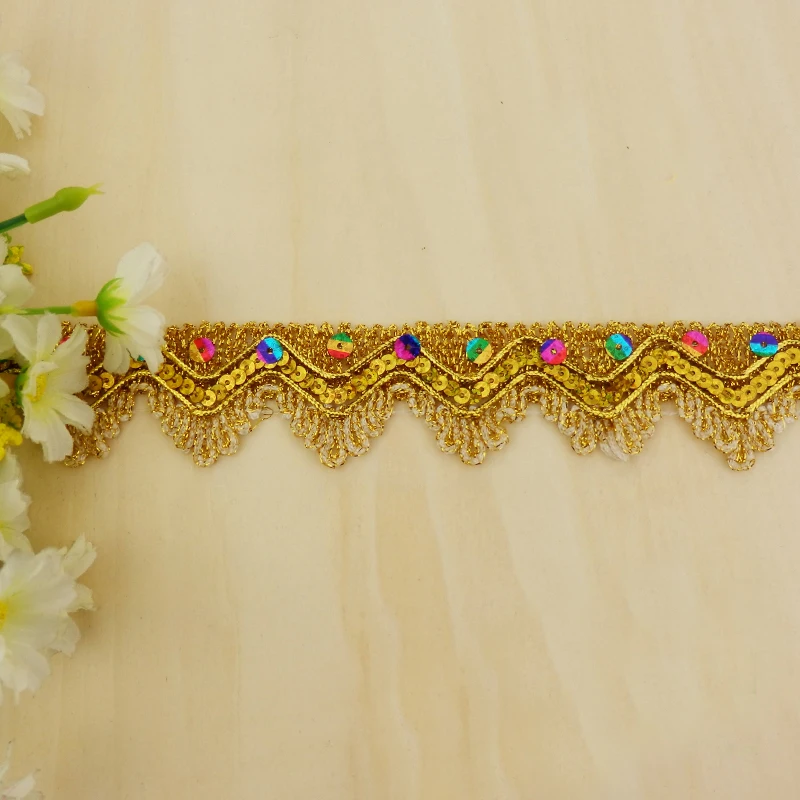 12 метров золото/серебро блестками бахрома отделка Кружева латинское платье