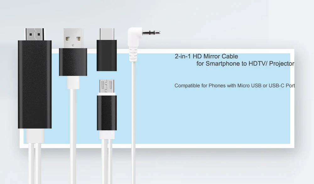 2 в 1 usb type C к HDMI кабель Micro USB к HDMI Cabo для MHL кабель с аудио для samsung Xiaomi телефон HDTV Цифровой AV адаптер