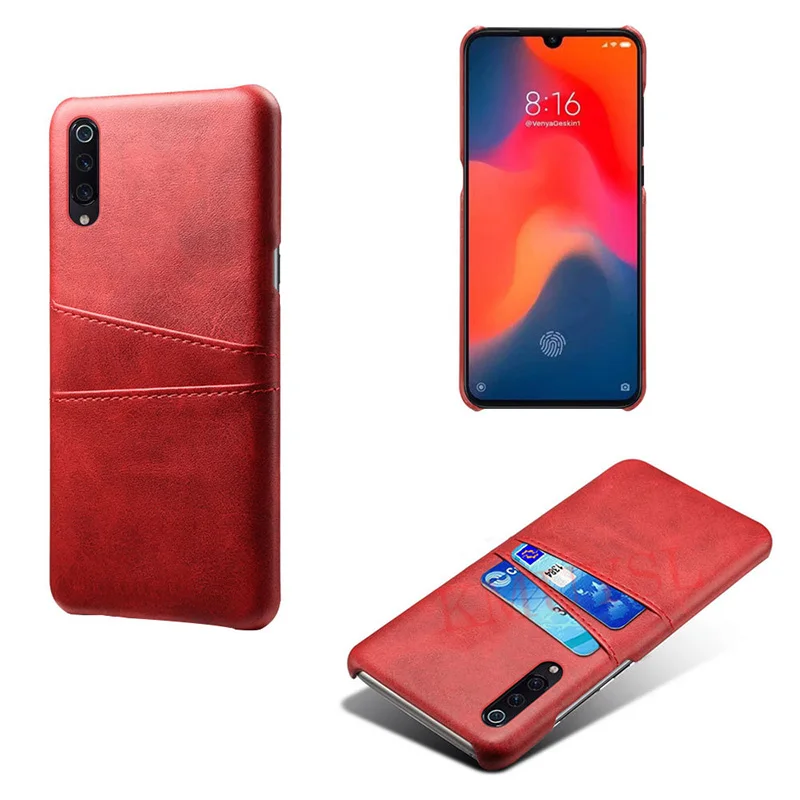 1 Кожаный держатель для карт чехол для телефона для Xiaomi mi 9 mi 9 SE жесткий кошелек чехол для Xiaomi mi 8 Lite mi 8 SE чехол бизнес Fundas Coque - Цвет: 1