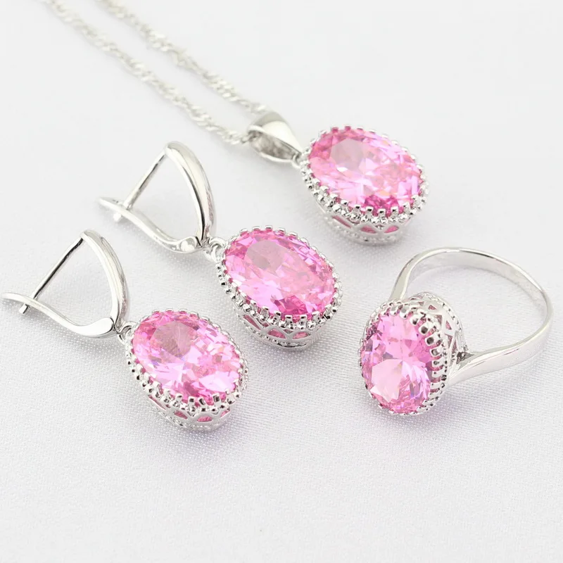 8 цвета Женская Мода Ювелирные Наборы Красный/Фиолетовый/Розовый Камень