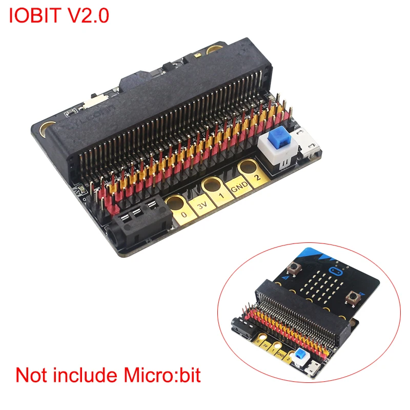 Микро: бит IO Плата расширения IOBIT V2.0 горизонтальная плата передачи с переключателем питания для BBC Micro: бит
