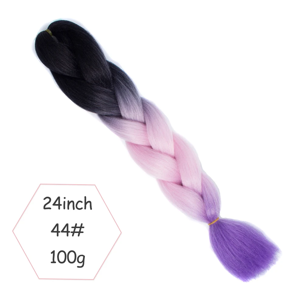 Xtrend, 8 шт., большие синтетические косы, вязанные крючком волосы, 24 дюйма, Омбре, косички, наращивание волос для женщин, розовый, один тон, два тона, три тона - Цвет: T1B/красный
