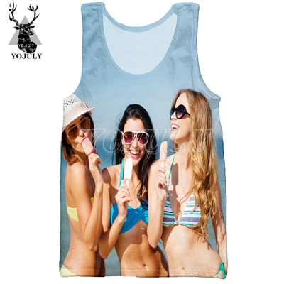 Vest YOJULY унисекс модные 3d печати Топы Для мужчин Для женщин летние пляжные спортивные Фитнес Повседневное уличной сексуальные красоты модель жилет VE02 - Цвет: Vest