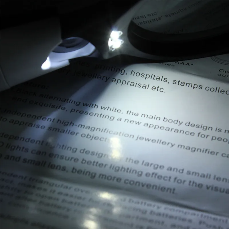 Ручная Лупа с 3 светодиодный увеличительное стекло для чтения лупа новое