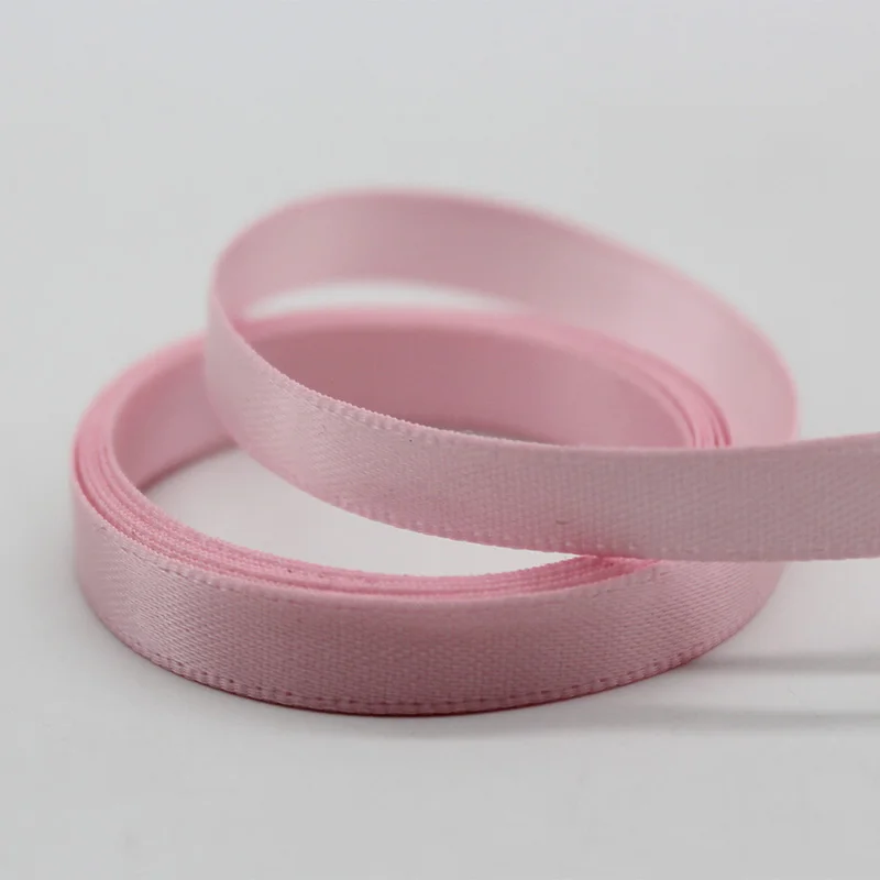B-06 Pearl Pink 9 мм 3/8 дюймовая атласная лента лента из полиестеровой ткани экологически чистый двойной галстук для лица для DIY волос банты ремесла Декор Аксессуары - Цвет: B-06 Pearl Pink