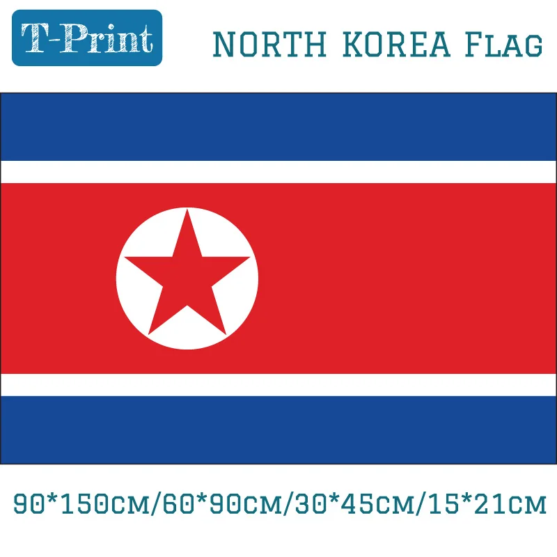 

North Korea Flag 90*150cm/60*90cm/15*21cm 3x5ft Hanging Flag 30*45cm Car Flag For National Day / Event / Office