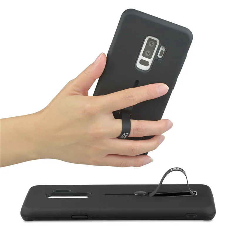 Модный мягкий держатель Чехол из ТПУ для Samsung Galaxy S9 + Plus жесткие чехлы подставка