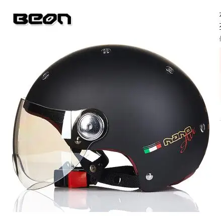 HALF HELMET BEON мотоциклетный шлем 3/4 Ретро шлемы винтажные Чоппер открытый шлем Мото шлем Каско Capacete для мужчин и женщин скутер мотоциклетный шлем - Цвет: HALF HELMET