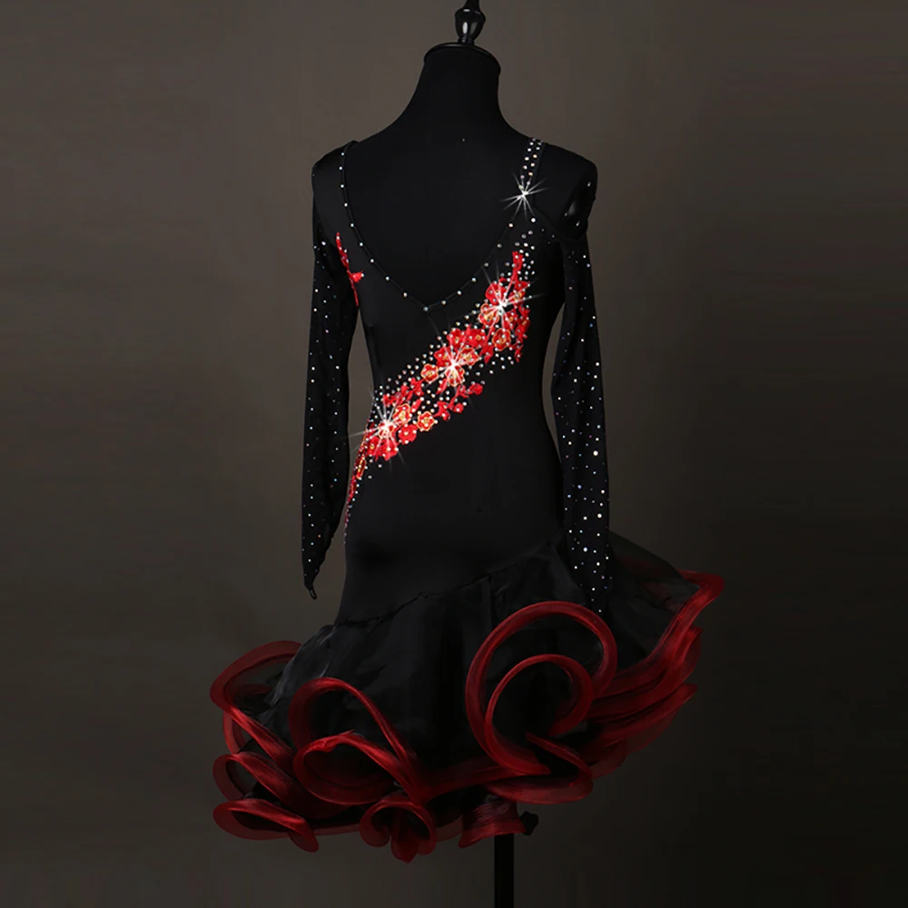 Женское платье для латиноамериканских танцев юбка пачка 2 цветов танцевальное