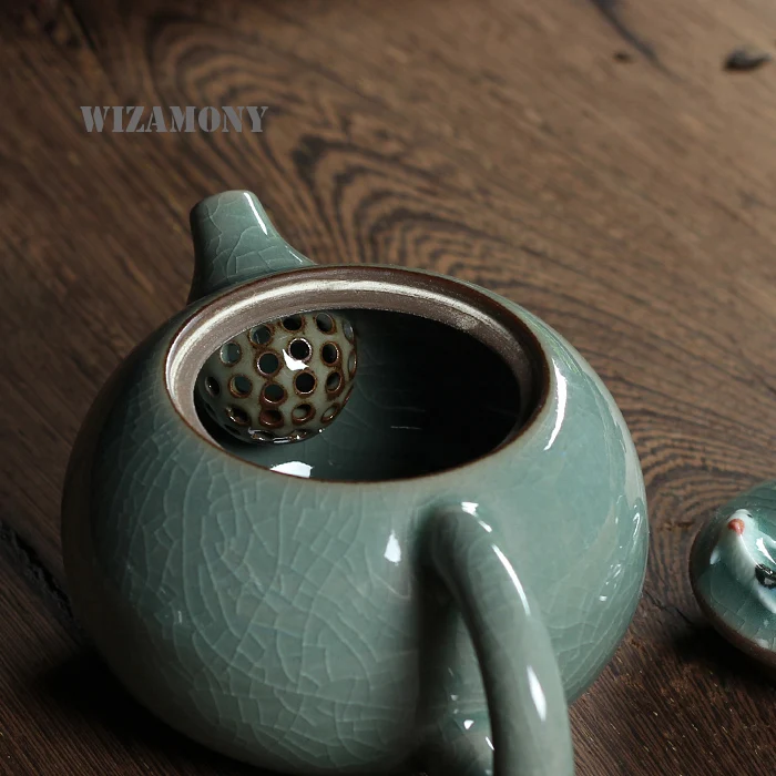 Китайская Золотая рыбка кракле глазурь 190 мл Longquan Celadon Zisha керамика искусство