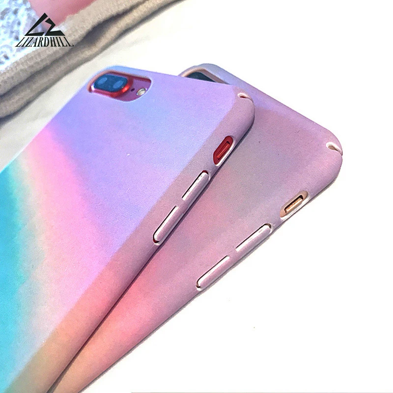 Lizardhill милые твердый матовый пластик телефон чехлы для iphone 7 8 plus Радуга чехол 6s 6 X