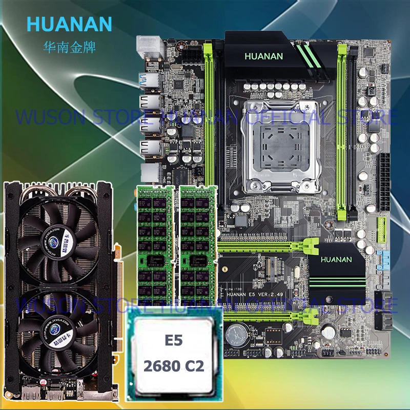 Материнская плата HUANAN X79 V2.49 LGA2011 процессор Xeon E5 2680 C2 RAM 16G(2*8G) DDR3 RECC видеокарта GTX760
