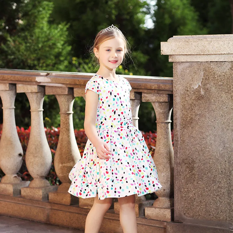 Beenira Girls Dresses 2019 New European And American Style Children Colorful Dots Princess Dress Design For 4-14Y Summer | Детская