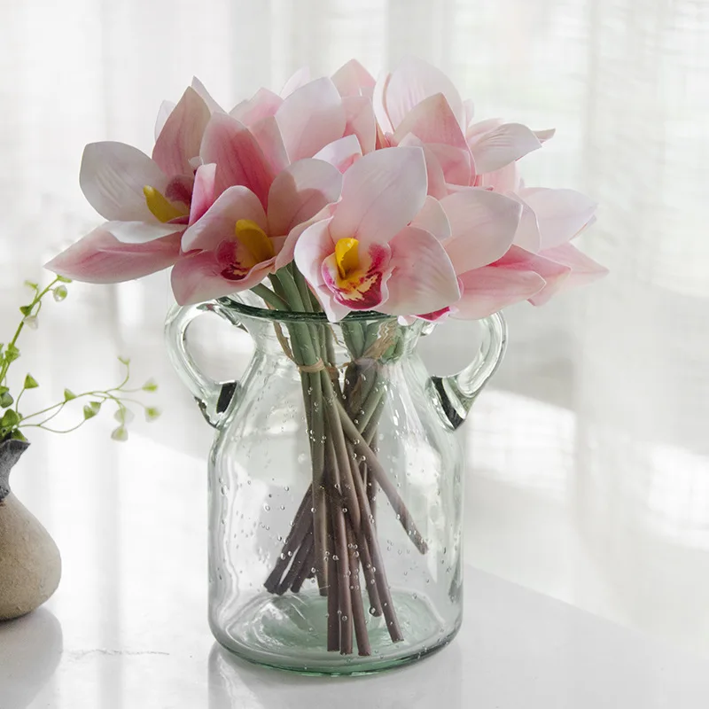 Real Touch Cymbidium 4 Цветочные головки искусственный цветок для украшения дома и свадьбы