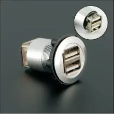 22 мм USB2.0 Панель Крепление/гнездо/разъем адаптера(2x USB2.0 Женский A-FEMALE A