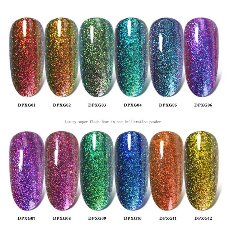 10 мл блестки натуральный сухой порошок Лазерная блестящая пудра для ногтей