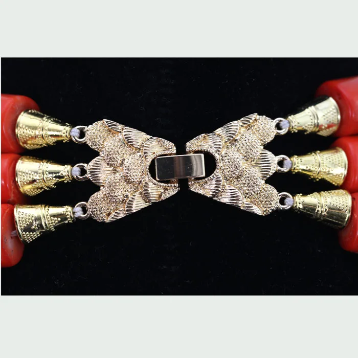 Великолепный нигерийский Свадебный Комплект украшений из коралловых бусин Coraline